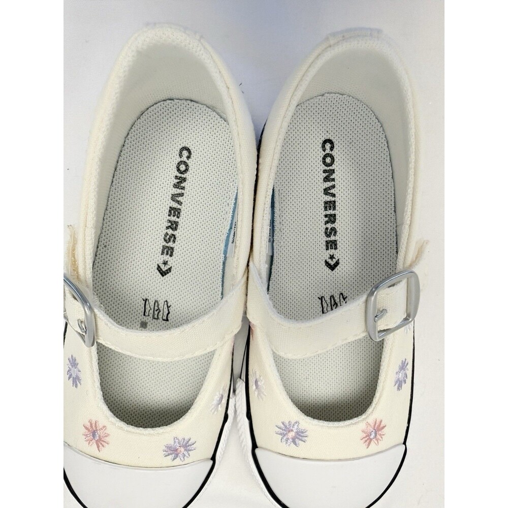CONVERSE Chuck Taylor All Star Dainty Mary Jane Toddler Size 8 Cream Floral - Picture 8 of 10